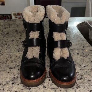 Coach Black Leather Ankle Boots 6.5